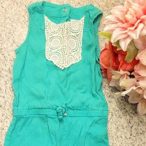 Girls Carters Romper Green with lace accent - 24 month/2T